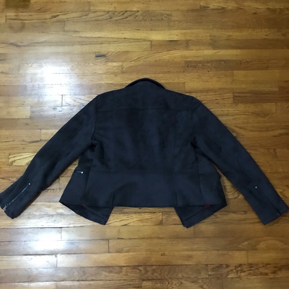 FRENCH CONNECTION | Faux Suede Grey Moto Jacket - Picture 8 of 8